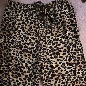 Leopard Print Wide-Leg Pants